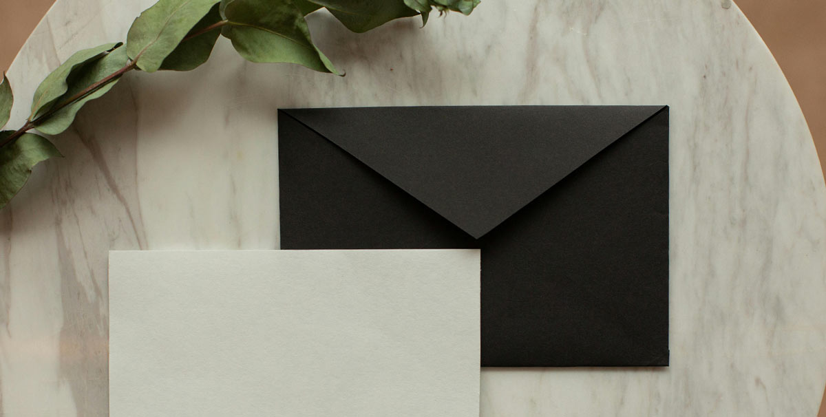 Enveloppe noire faire-part